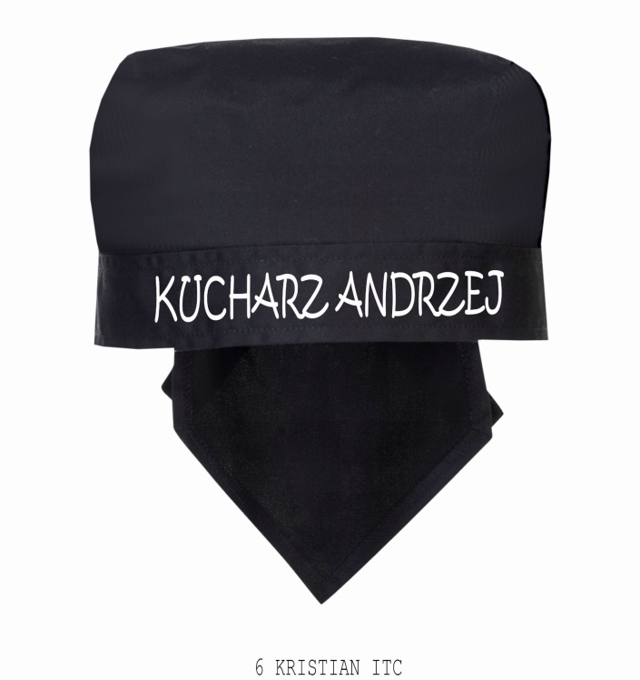 Kuchárska bandana s personalizáciou.