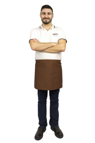 Hnedá čašnícka zástera dĺžky 40 cm