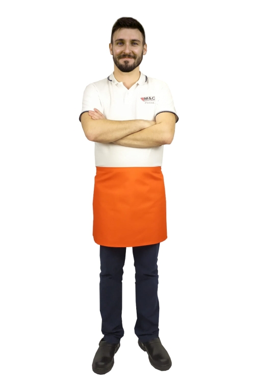 Oranžová čašnícka zástera dĺžka 40 cm