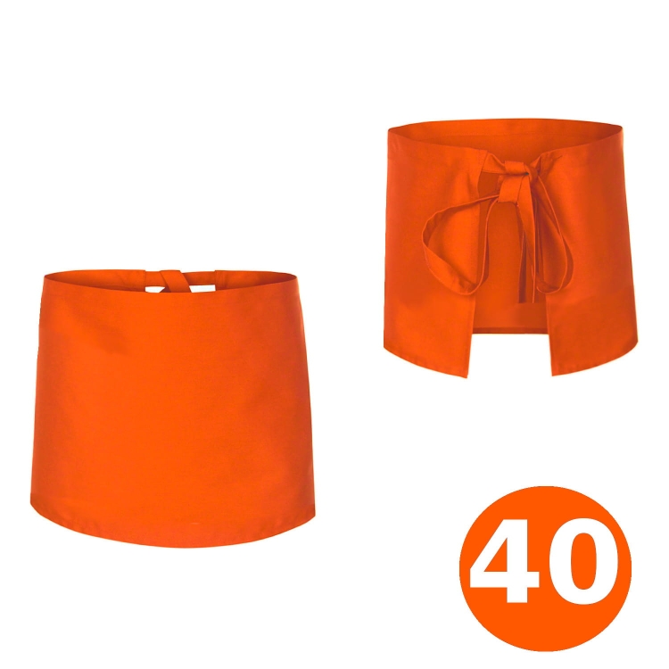 Dlhá barmanská zástera oranžová 40cm