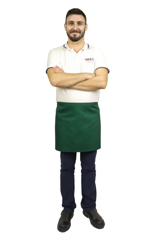 Zelená čašnícka zástera dĺžka 40 cm