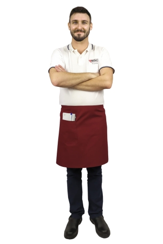 Bordová čašnícka zástera dĺžka 50 cm