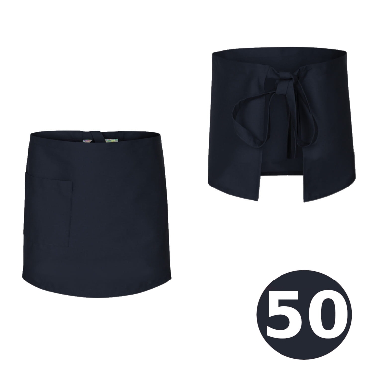 Dlhá barmanská zástera 50 cm v tmavomodrej farbe