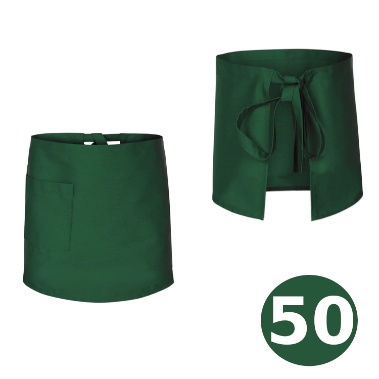 Dlhá barmanská zástera v zelenej farbe 50 cm