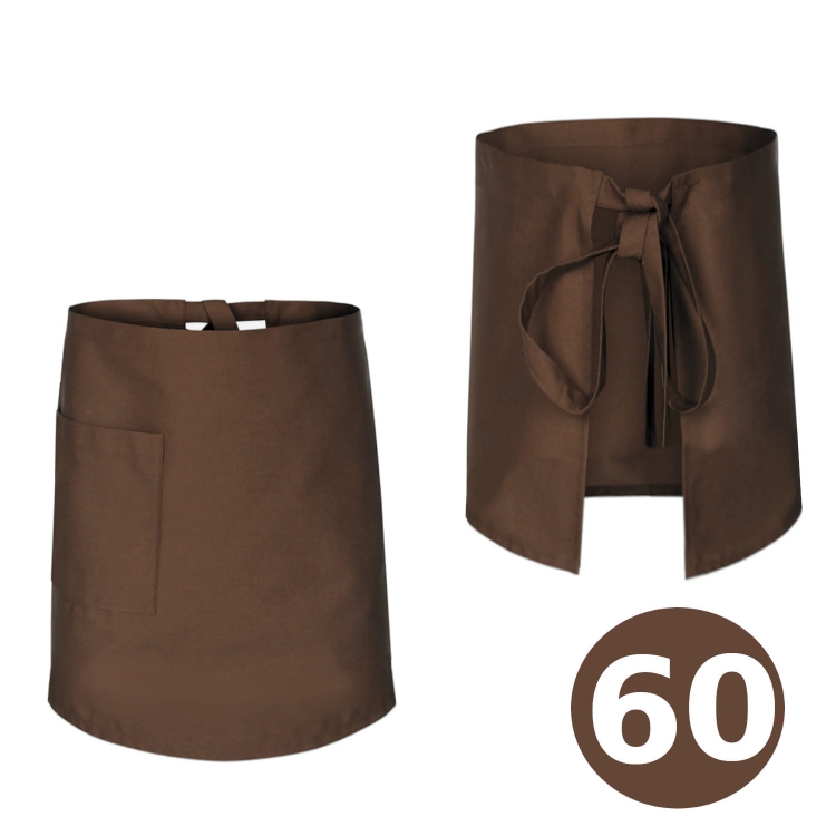 Hnedá kuchárska zástera 60 cm
