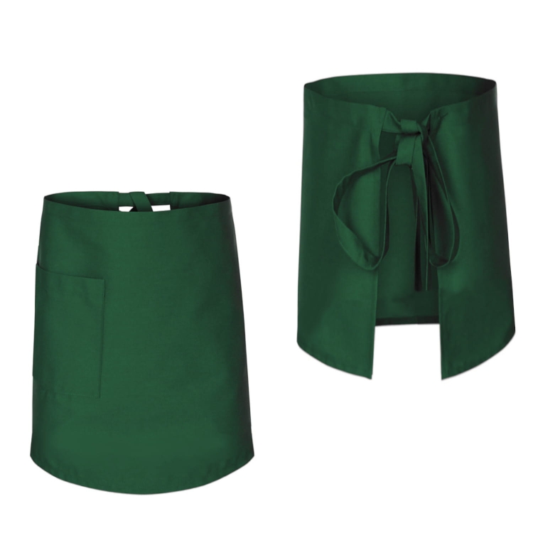 Kuchárska zástera čašnícka barmanská dĺžka 60 cm v zelenej farbe