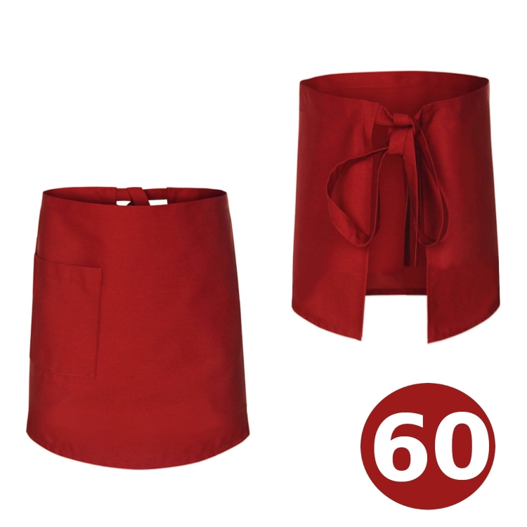 Barmanská zástera dĺžka 60 cm červená