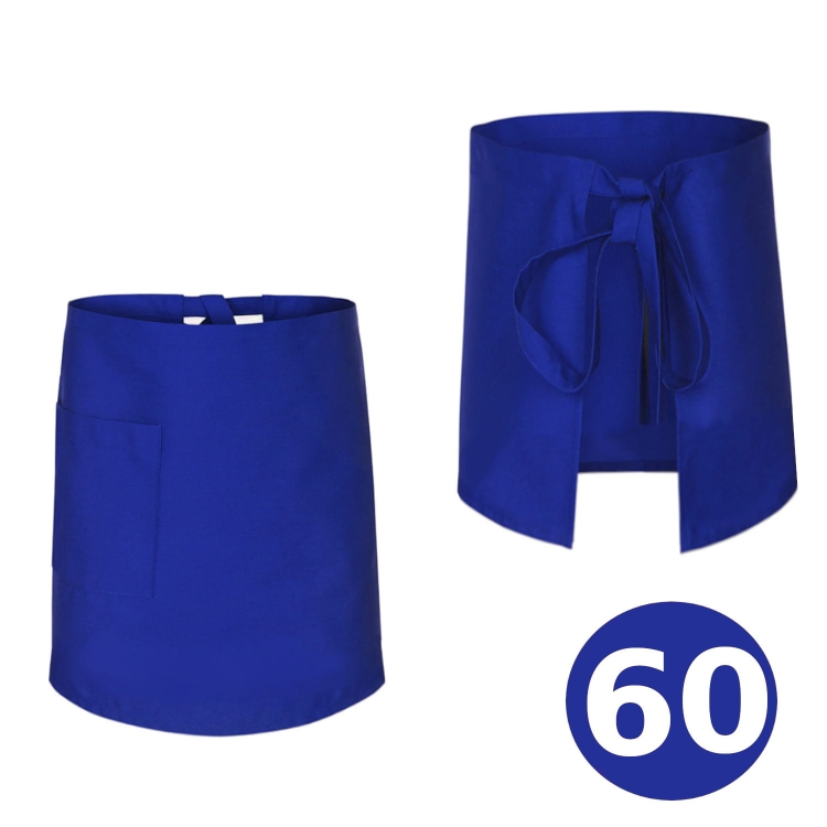 Dlhá barmanská zástera modrá 60cm
