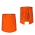 Pohár kuchárskej zástery oranžová dĺžka 60 cm
