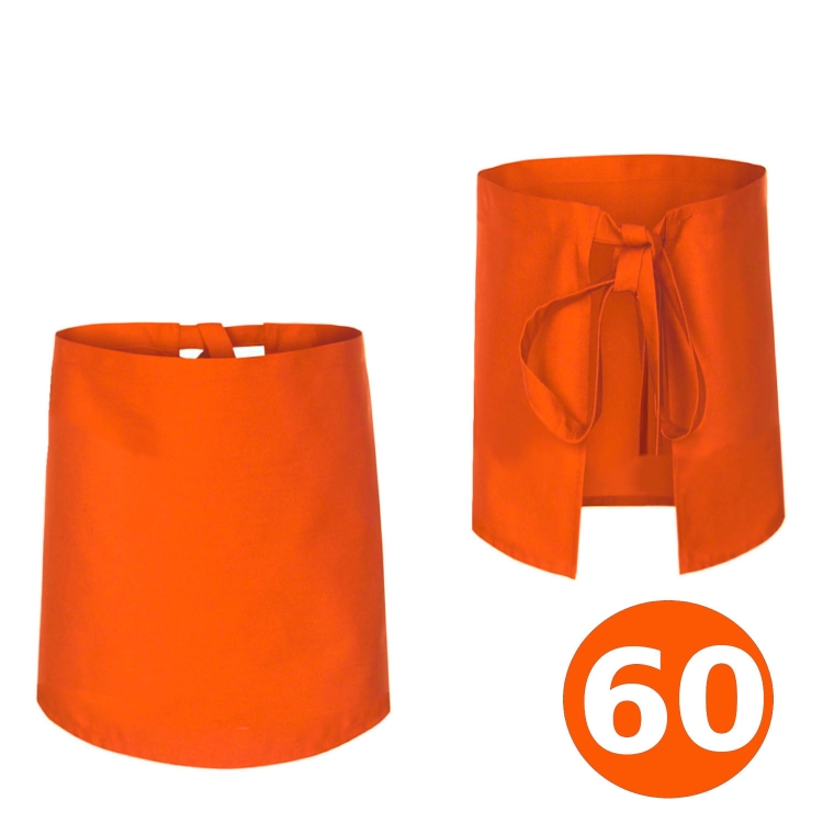 Dlhá barmanská zástera oranžová 60cm