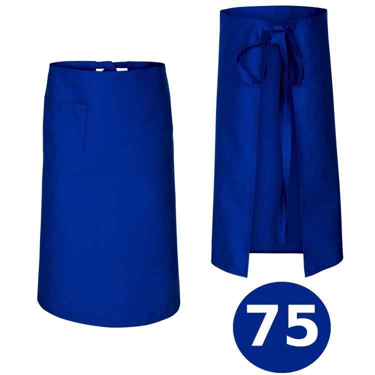 Dlhá barmanská zástera modrá 75 cm