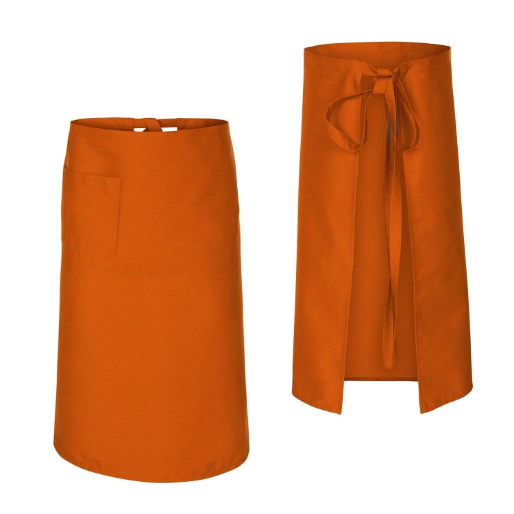 Oranžová kuchárska zástera pre čašníkov dĺžka 75 cm