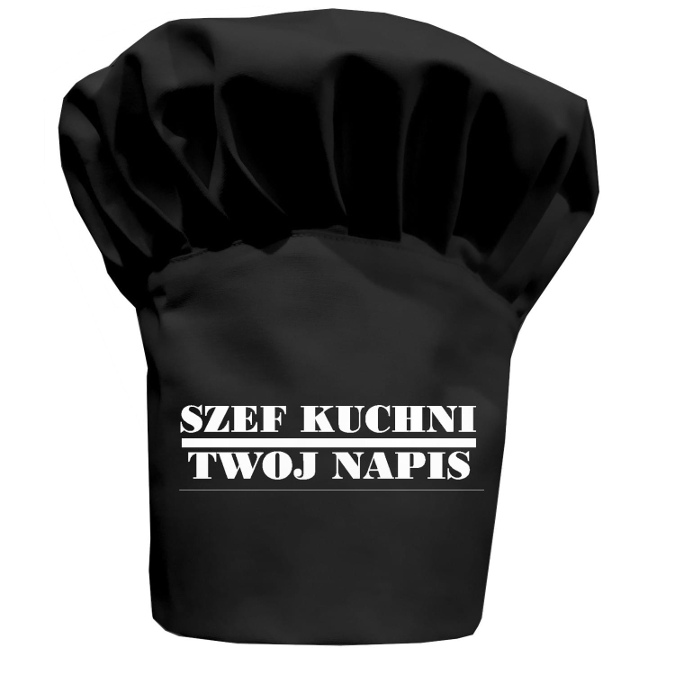 Čierna kuchárska čiapka Master Chef s vaším nápisom