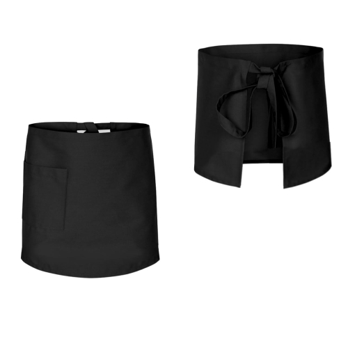 Čierna barmanská zástera s dĺžkou 50 cm