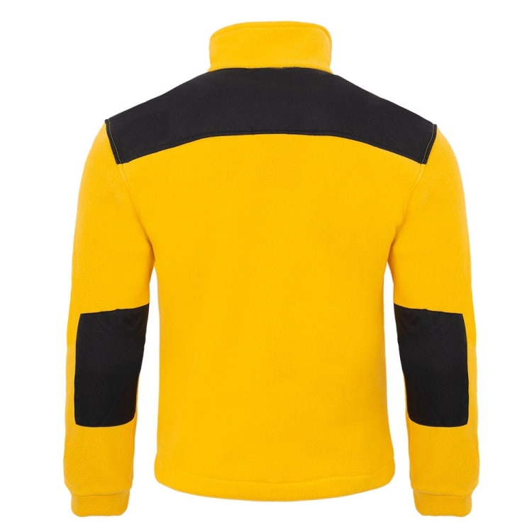 Žltá fleece mikina s čiernymi vsadkami