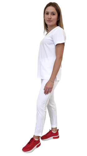 Biały komplet medyczny damski BASIC PREMIUM