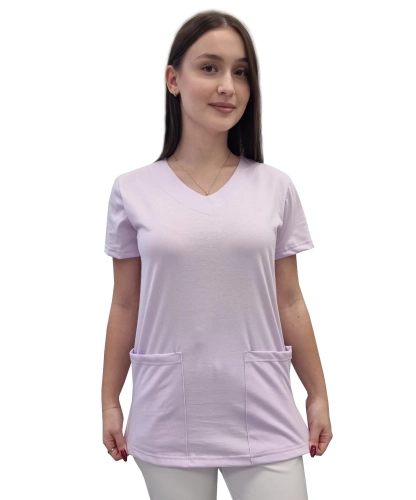 Bluza medyczna kolor jasny fiolet z elastycznej bawełny