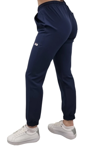 Ciemny granat joggery medyczne Casual Premium