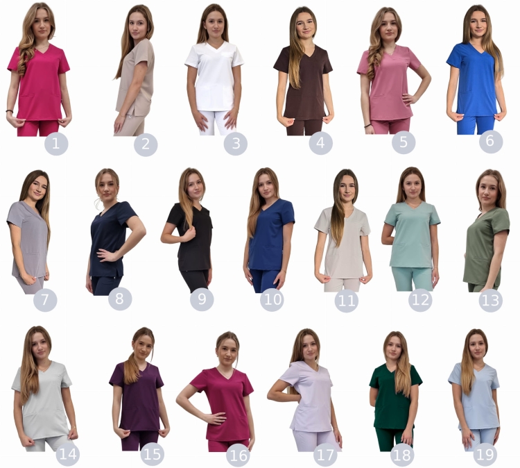 Bluza damska w jasnym brudnym różu medyczna