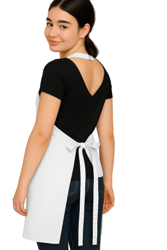 Białe fartuszki barmańskie BISTRO dla kelnerów