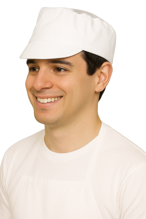 Gastronomická čiapka s krempou a tylom