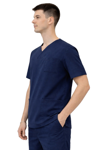 Bluza medyczna męska w kolorze ciemny granat.png