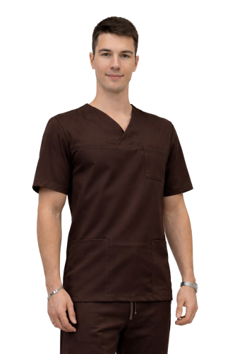 Bluza medyczna męska czekoladowa  – kasak Cherokee Stretch.png