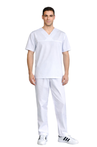 Komplet medyczny  kolor biały krótki rękaw