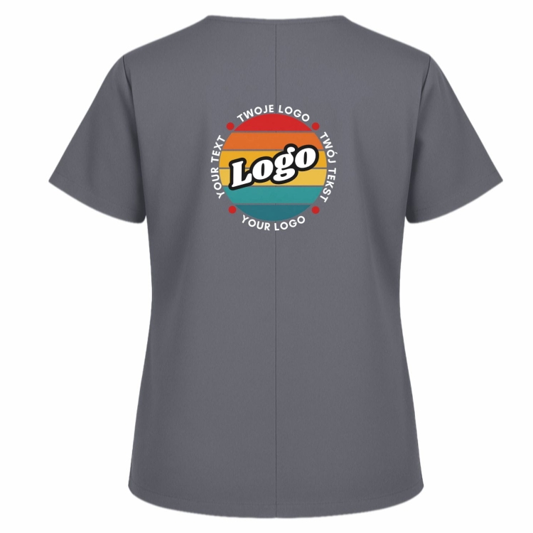 Bluza medyczna szara z własnym nadrukiem kreator online model M80 tył.jpg