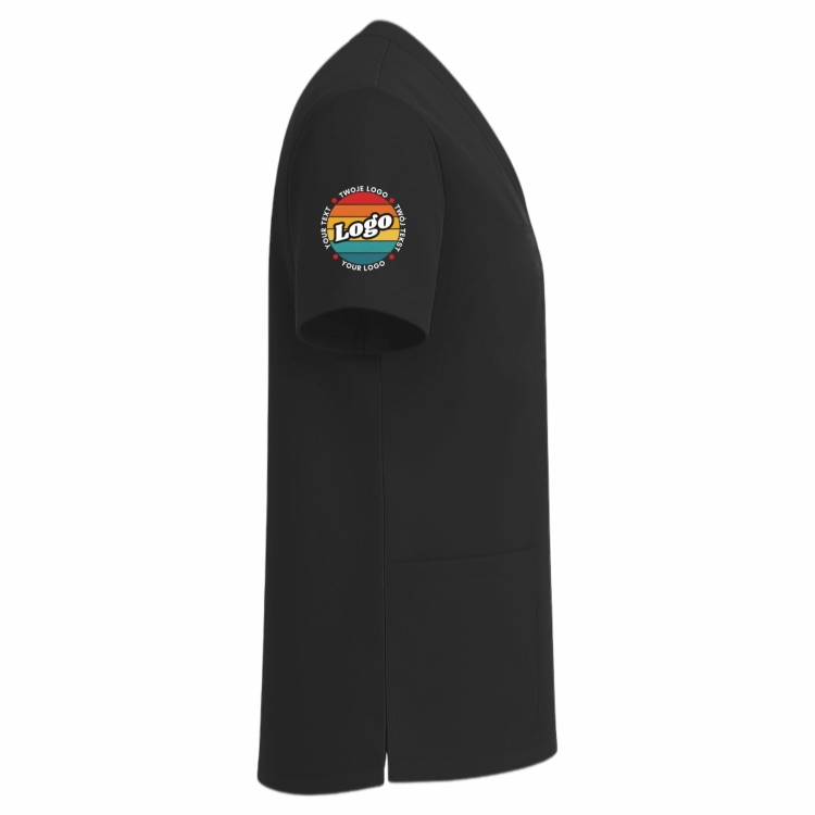 Bluza medyczna czarna własnym nadrukiem kreator online model M80 prawy bok.jpg