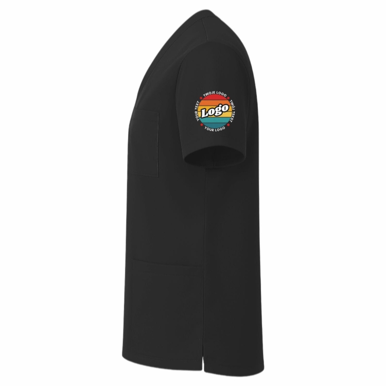 Bluza medyczna czarna z własnym nadrukiem kreator online model M80 lewy bok.jpg