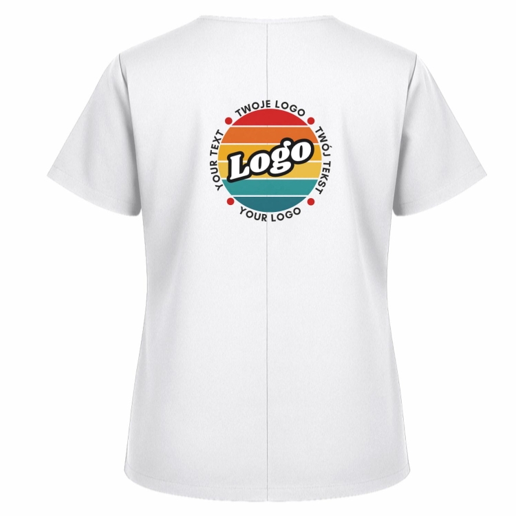 Bluza medyczna biała z własnym nadrukiem kreator online model M80 tył.jpg