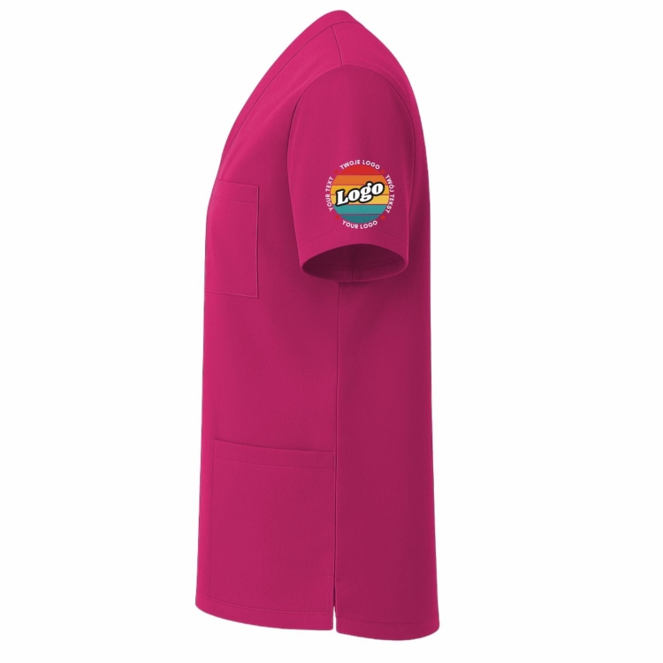 Bluza medyczna amarant z własnym nadrukiem kreator online model M80 prawy bok.jpg