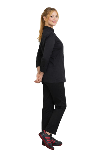 Czarny  uniform kucharski damski, zestaw gastronomiczny