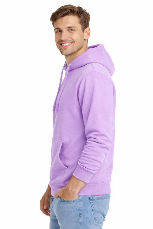 Bluza-dresowa-męska-z-kapturem-i-kieszeniami-kolor-wrzos-widok-z-boku.png