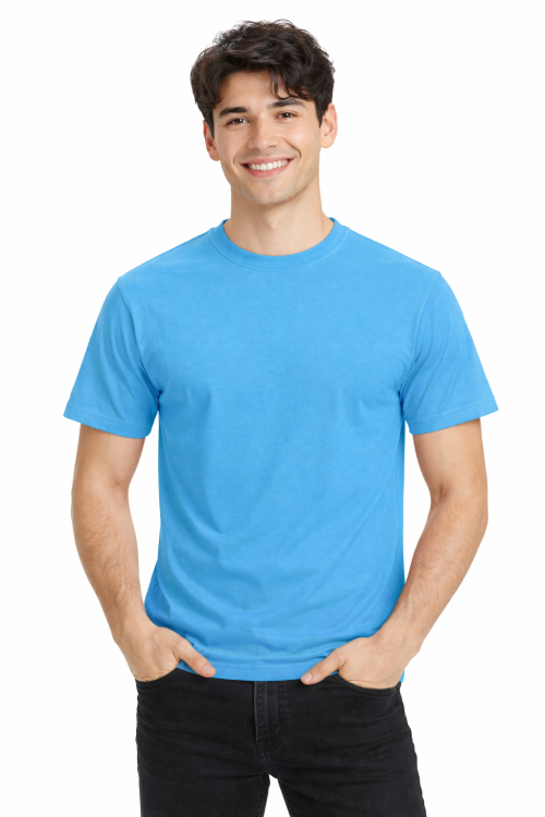 T-shirt męski z krótkim rękawem gramatura 190g niebieski.png
