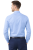 Koszula męska długi rękaw zapinana na guziki niebieska widok z tyłu.png