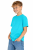 T-shirt dziecięcy dla chłopca i dziewczynki kolor turkusowy widok chłopca w t-shirt.png