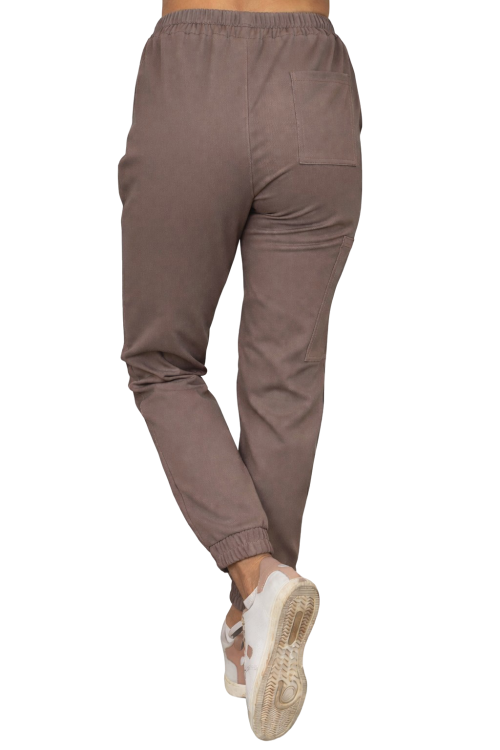 Joggery medyczne damskie  Casual Premium w kolorze cappucino
