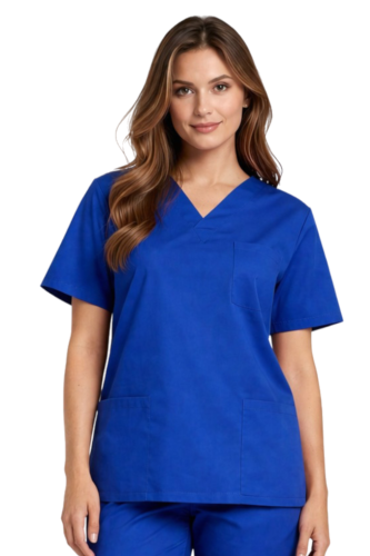 Damska bluza medyczna w kolorze chabrowym