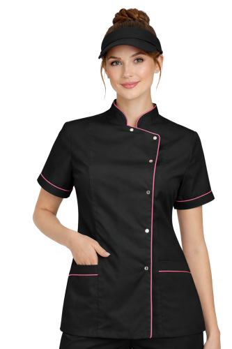 BLUZA KUCHARSKA NA ZATRZASKI Z RÓŻOWA LAMÓWKĄ.png