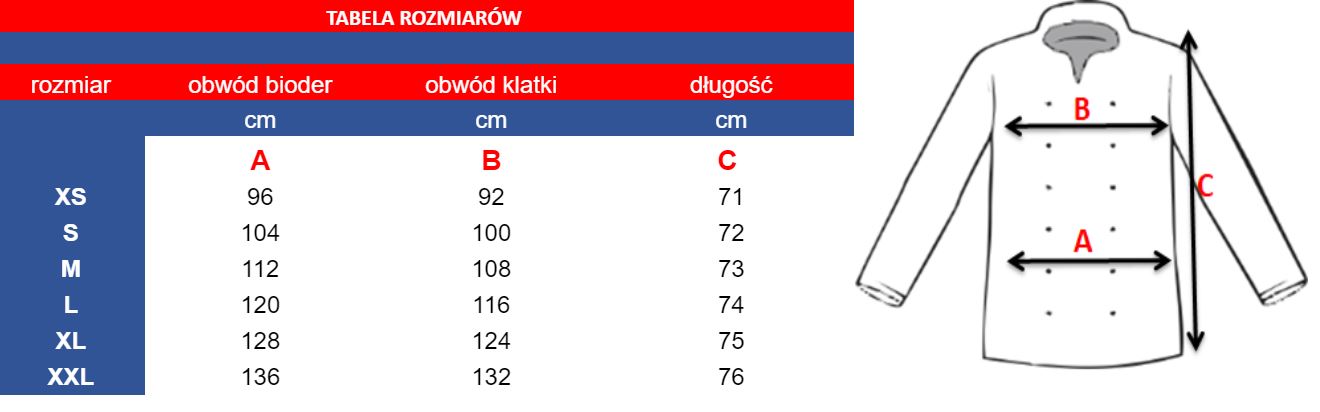 tabuľka dámska kuchárska blúzka