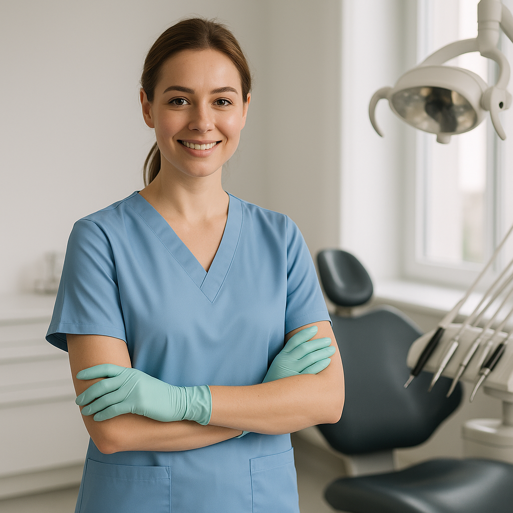 Medicínsky odev pre zubnú asistentku – čo uľahčuje prácu pri kresle?